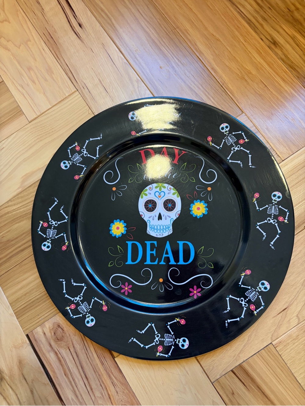 Day of the Dead Black Decorative Party Plate